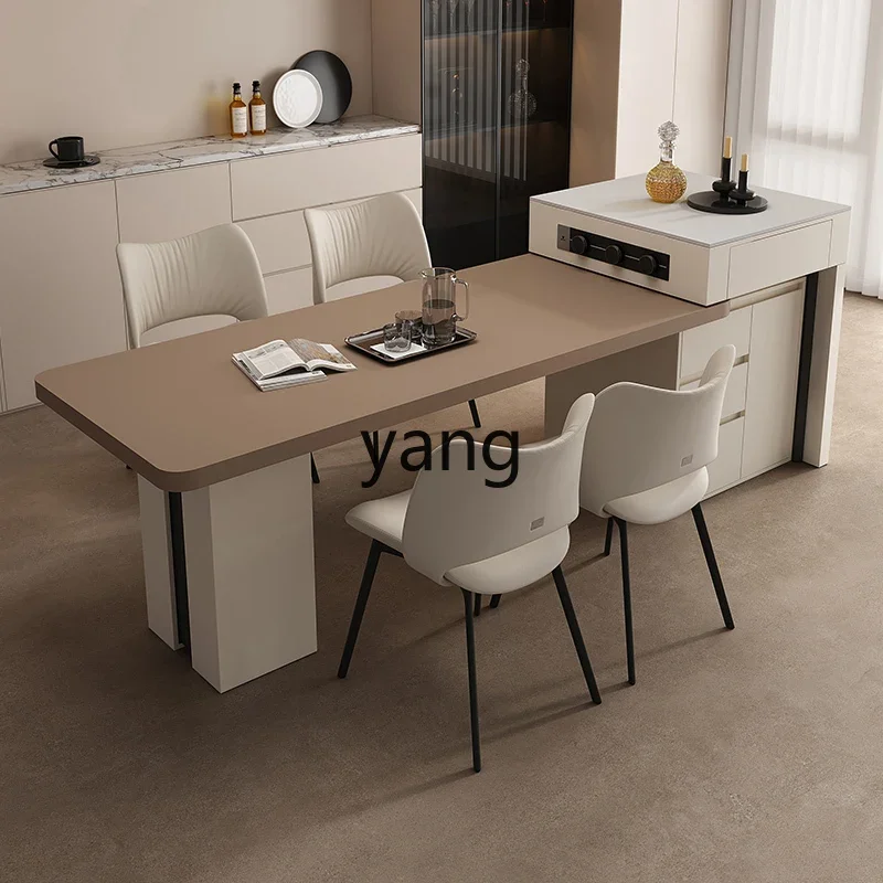 

LTT island table integrated retractable rock slab household light luxury high-end sensory guide table