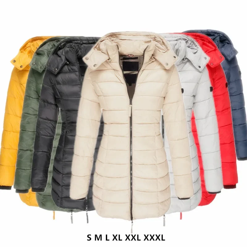 Large Winter Coat Women Jackets Thick Down Coat Chaqueta Plumon Mujer Padded Zipper Top Woman Vest Jacket with Hooded Oversized