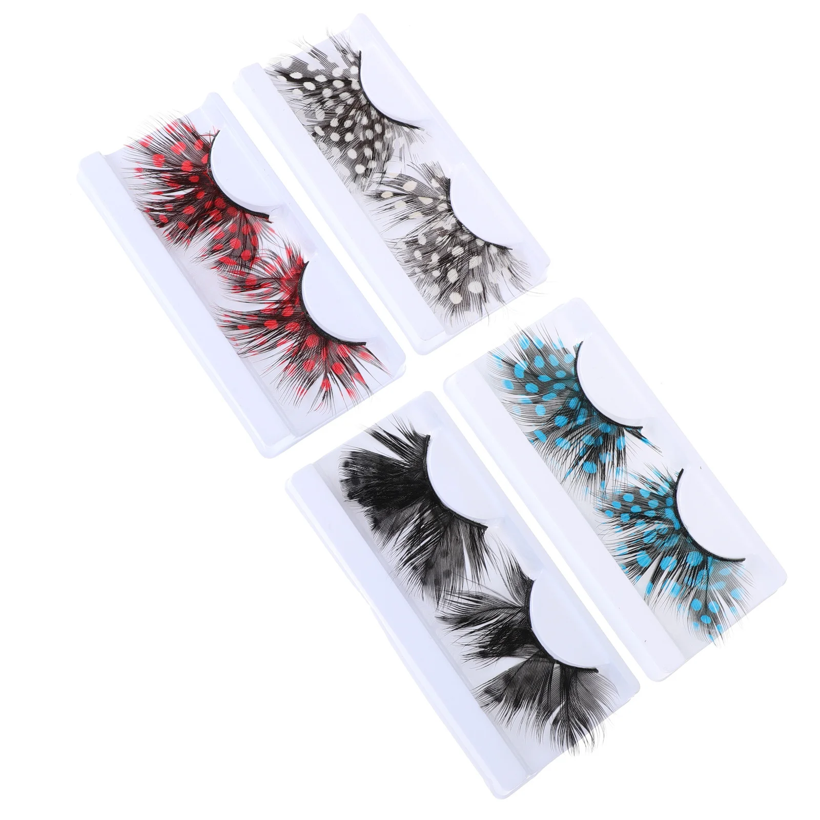 4 paires de faux cils ensemble Premium Style naturel grands yeux maquillage de fête quotidien Cosplay cils denses fumés