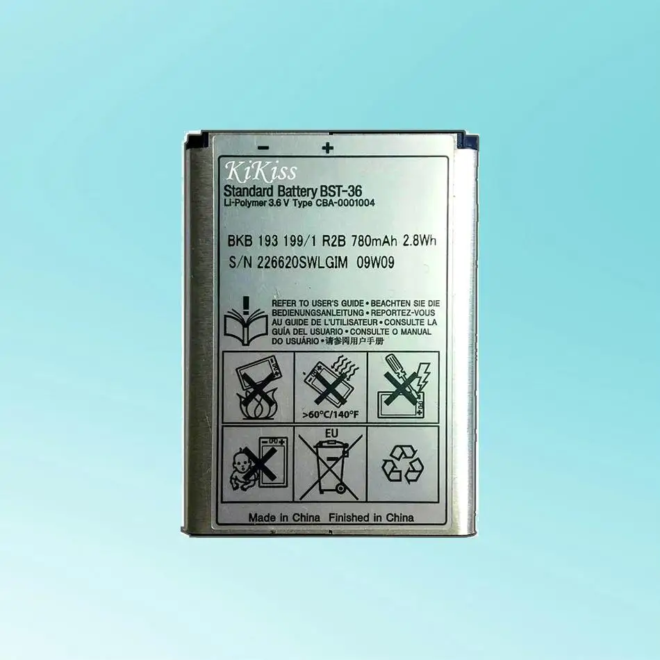 

Аккумулятор Bst-36 780 мАч для Sony Ericsson J300 K510i Z550a K310 J300C X0001 Z550C K320 K310i W200 Z550i Z558 K310c K510c Bst 36