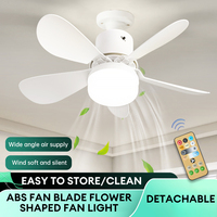 40W LED Ceiling Fan Light with Remote Control E27 Converter Base Smart Silent Fan LED Lamp 3 Color Dimmable Fans for Bedroom