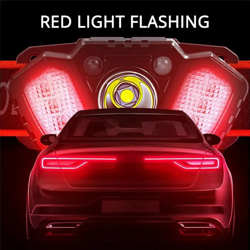 【FITTING!】Induction Headlight LED Headlight Headlight USB Flashlight Torch Head Light for Fishing Camping