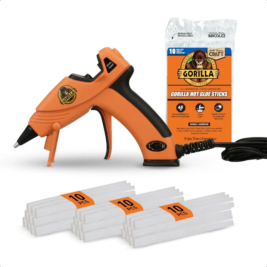 

Mini Hot Glue Gun Kit Pack of 1 Mini Hot Glue Gun and 30 Sticks Dual Temp Precision Nozzle and Easy Squeeze Trigger