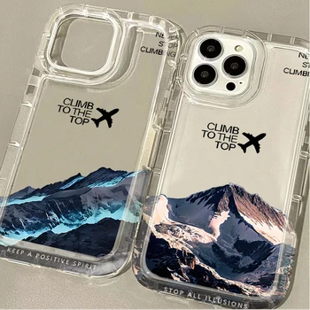 Snow Mountain Peak Aircraft Case for Xiaomi Redmi Note 13 12 Pro Plus 5G 4G 12S 11 11S 10 10S 9 9S 8 Pro 12C 10C Clear Soft Etui