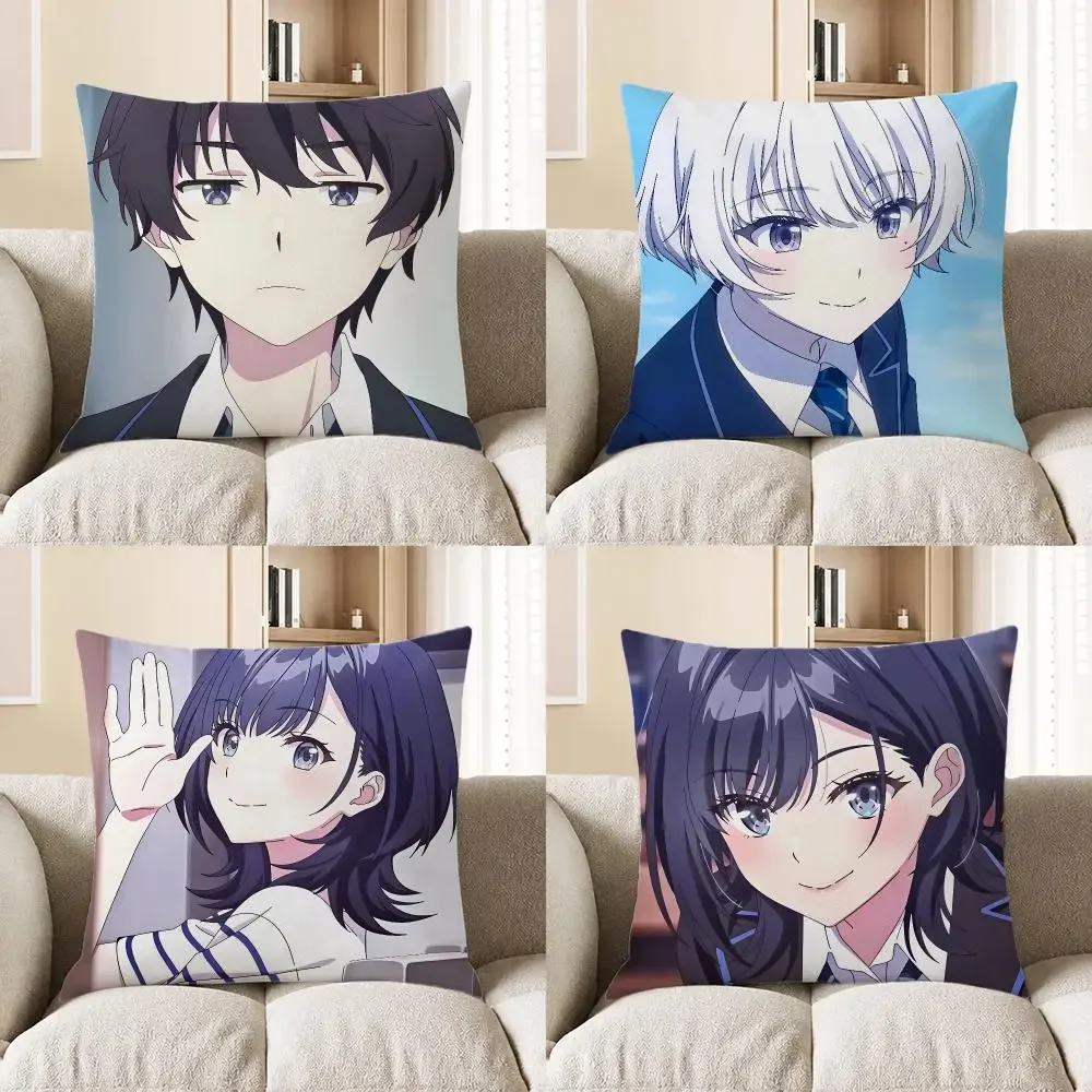 Anime Chitose Is in the Ramune Bottle Cushion Cover ShortPlush Cushion Cover Pillowcase Home Decor for Sofa Bedroom Holiday Gift