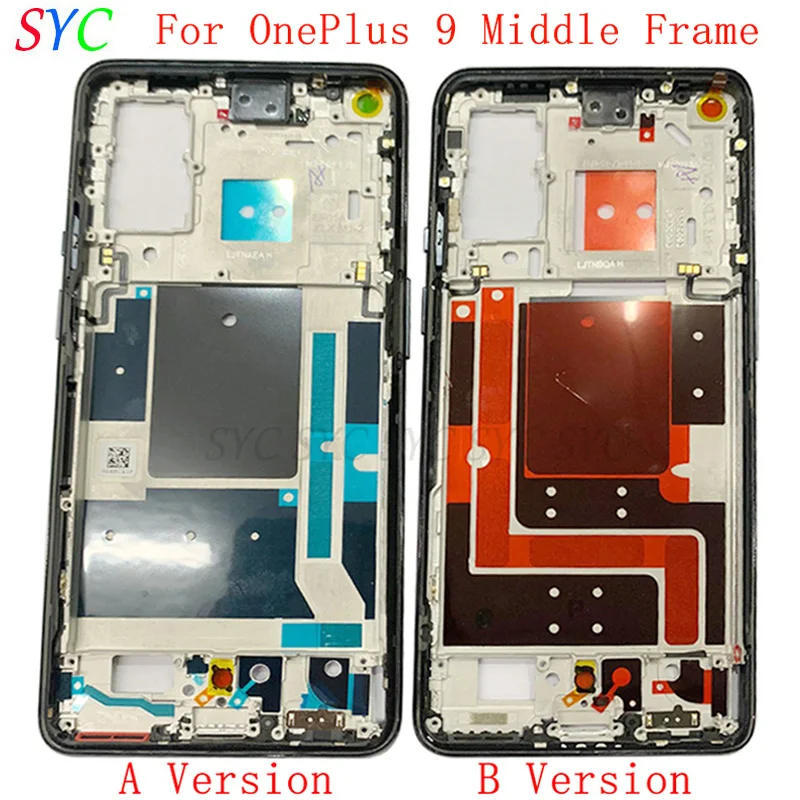 Carcasa de chasis central de Marco medio para teléfono OnePlus 9, piezas de reparación de Marco LCD de Metal