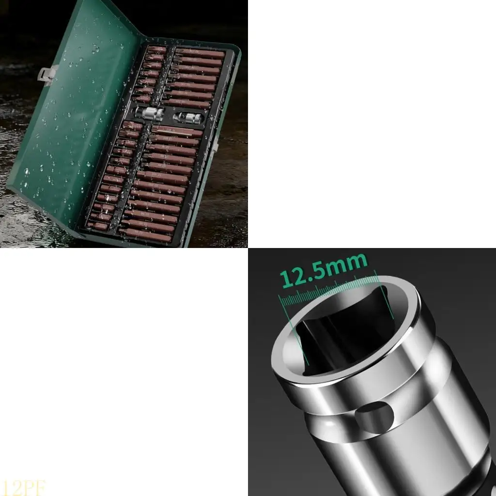 12PF Pack of 40 Alloy Steel Socket Wrench Set Featuring High Hardness and Wear Resistance for Multiple Repair Applications
