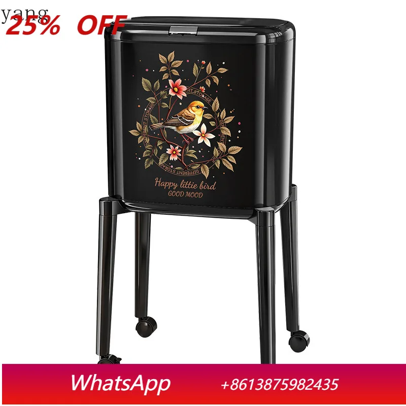 CX Household Kitchen High-Value Large Capacity Press-Type Movable Non-Bending Trash Basket