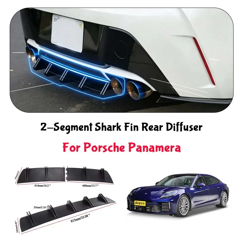 For Porsche Panamera Shark Fin Rear Diffuser Split Chassis Spoiler Auto Aerodynamic Parts Aerodynamic Modification