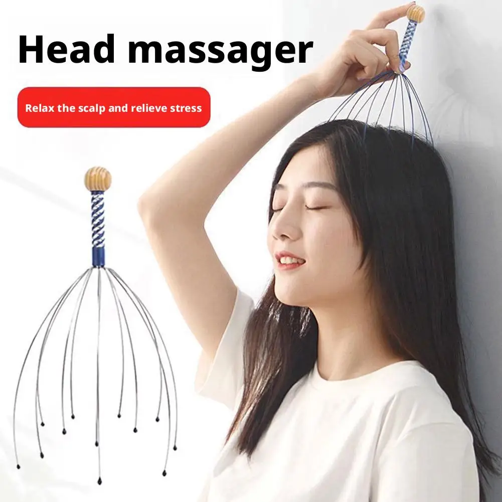 1/2/3/4/5/10pcs Random Color Silicone Octopus Head Massager Five Claw Roller Deep Scalp Massage Tool  Food-Grade for All Hair view 3