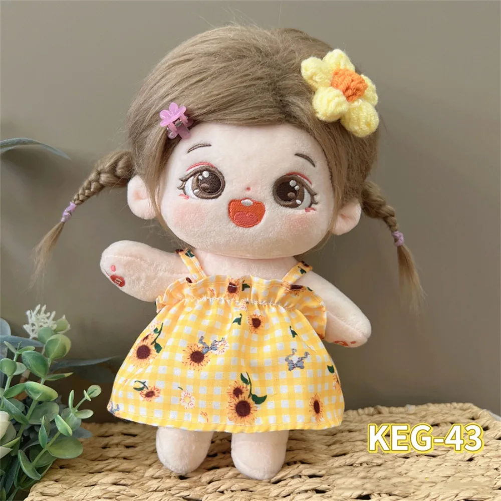 Pakaian boneka katun 20cm rok boneka penuh Aksesori mainan Gaun berubah