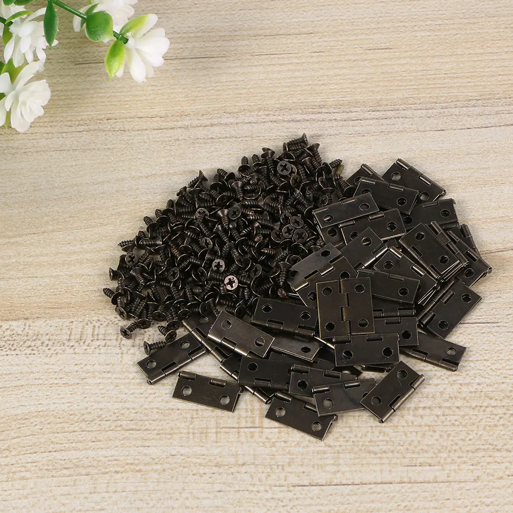 

1 set Rounded Iron Cabinet Hinges Small Mini Alloy Drawer Helix for Craft Projects Case Jewelry Box Accessories Durable