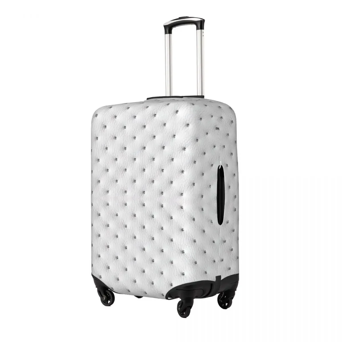 White Dotted Quilted Leather Soft Background  Luggage Protective Dust Covers Elastic Waterproof 18-32inch Suitcase Cover Travel