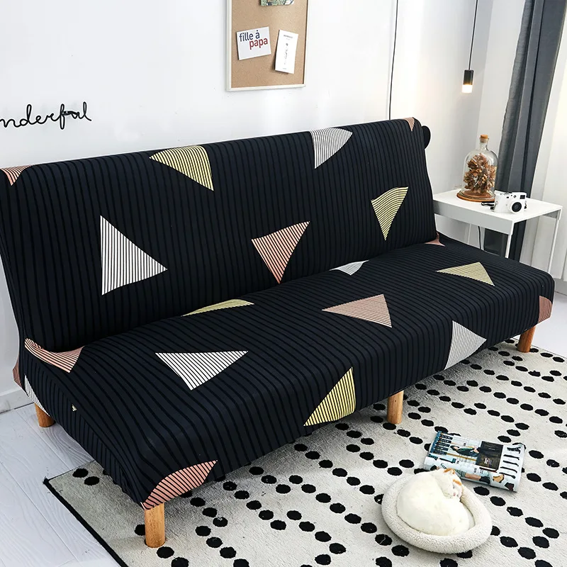 Armless Sofa Bed Cover Spandex Stretch Futon Slipcover Elastic Full Folding Couch Sofa Shield Fitted Full Folding Sofa Slipcover