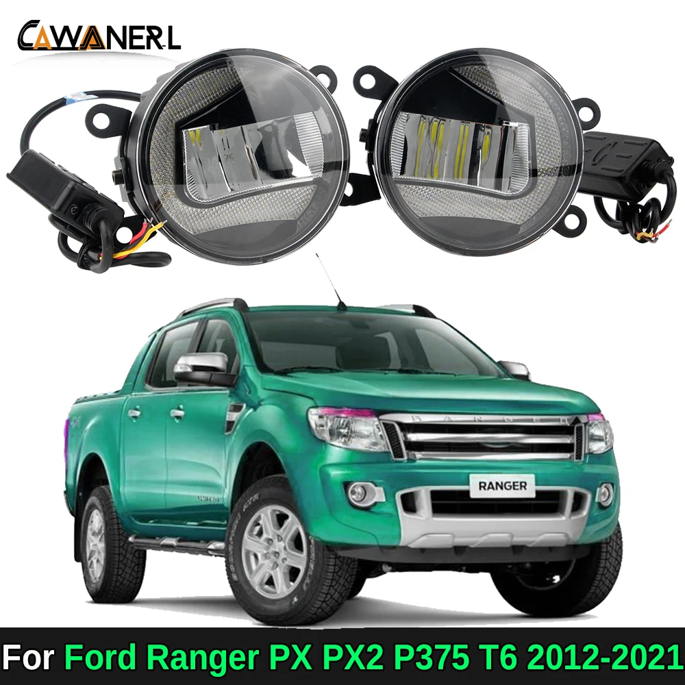 2 Pieces 30W Car Front LED Fog Light DRL Daytime Running Lamp Accessories For Ford Ranger PX PX2 P375 T6 2012-2021