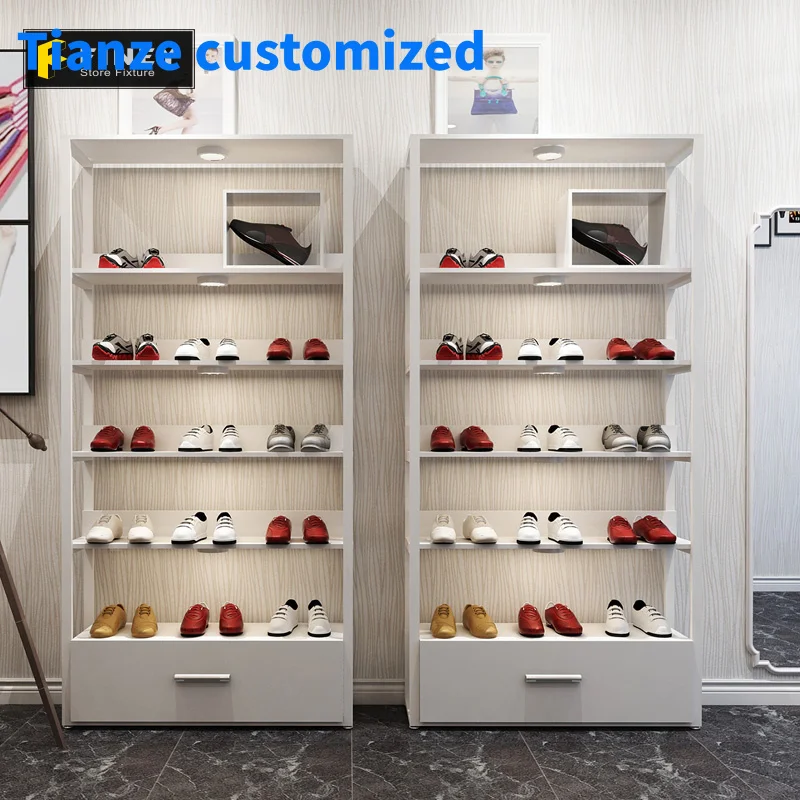 （customized）Retail Modern Shoes Shop Interior Design Customized Factory Price Shelf Shoe Store Fixtures Names