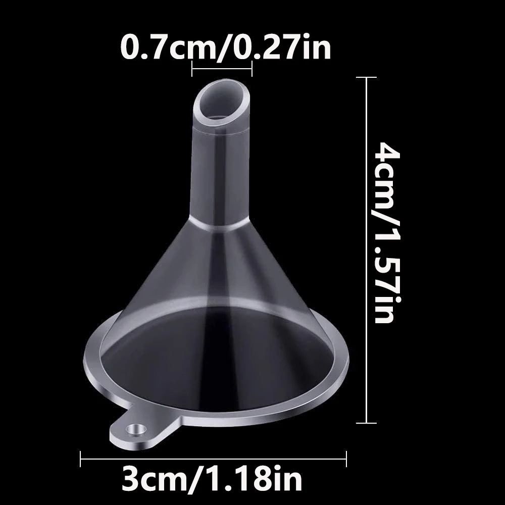 10pcs Mini Plastic Funnels Multi-Purpose Small Filling Funnels for Bottling Cosmetics Dispensing And Laboratory Use