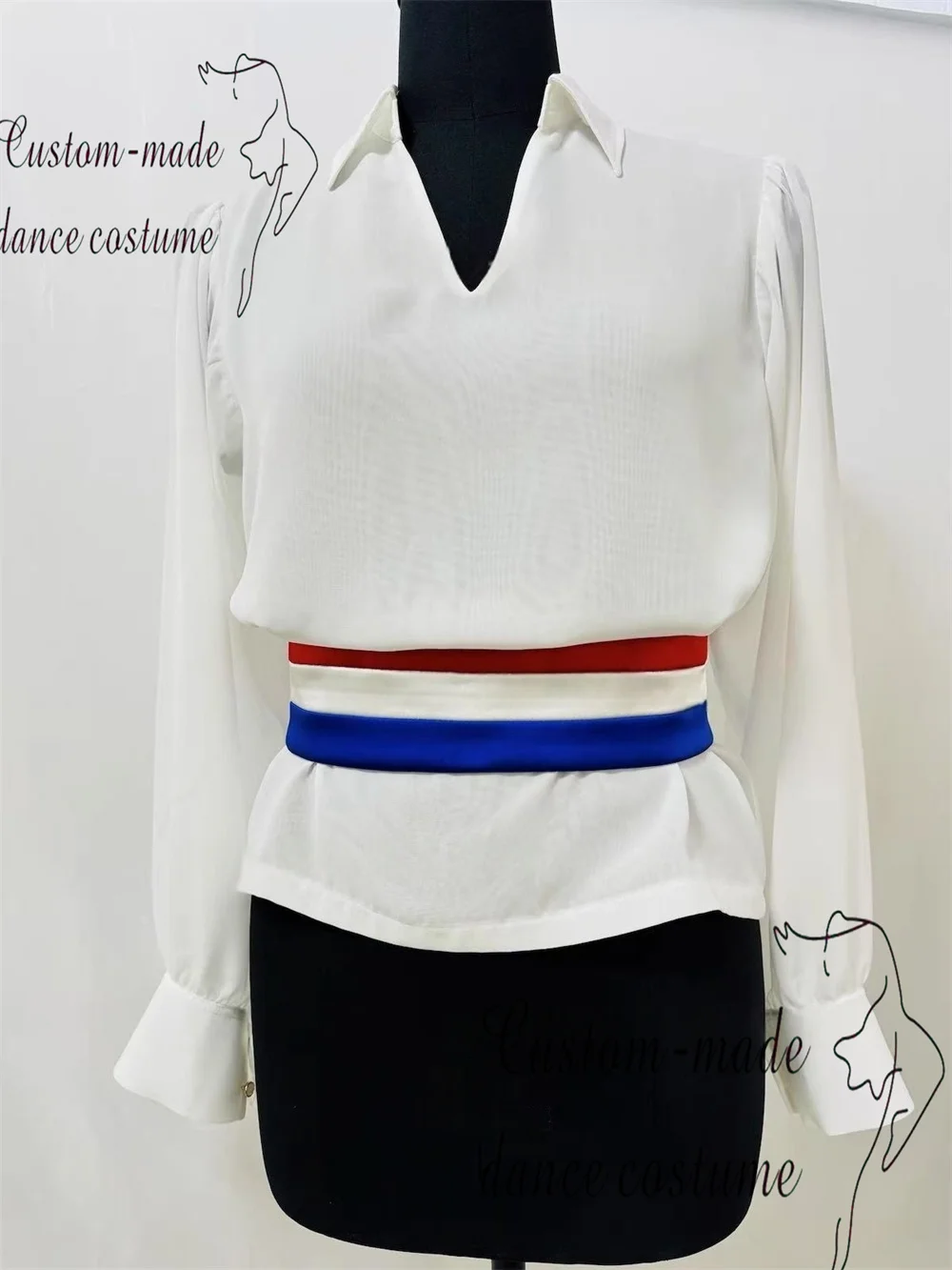 Paris Flameman Variations Ballet Costume Classic Red, White, Blue Boys Competition Performance Costume