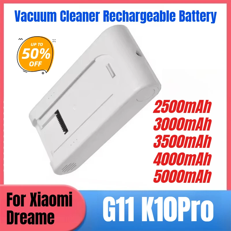 

2500-5000mAh for Xiaomi Dreame G11 K10Pro Vacuum Cleaner Rechargeable Battery