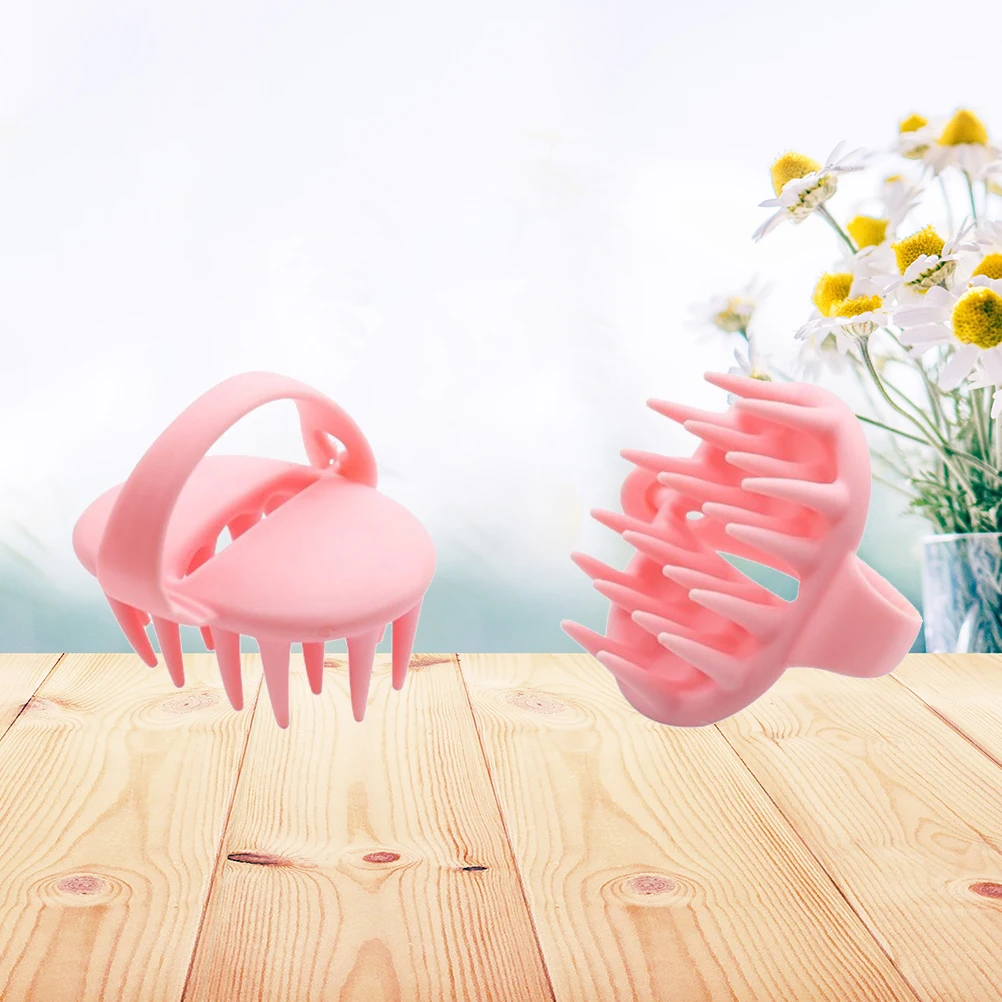 

Силиконовая щетка для шампуня, массажер для кожи головы, регулируемая ручка, розовая щетка для глубокого очищения волос, щетка для кожи головы, контроль перхоти, усилитель кровотока