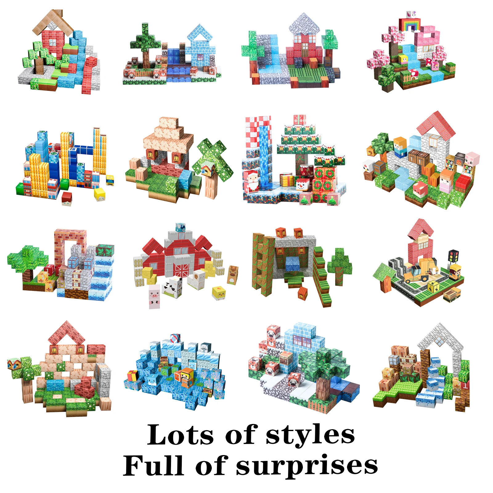 Magnetic Building Blocks Blind Box Creative Assembly Toys Educational Kids Gift Random Styles Safe & Eco-Friendly Material for C