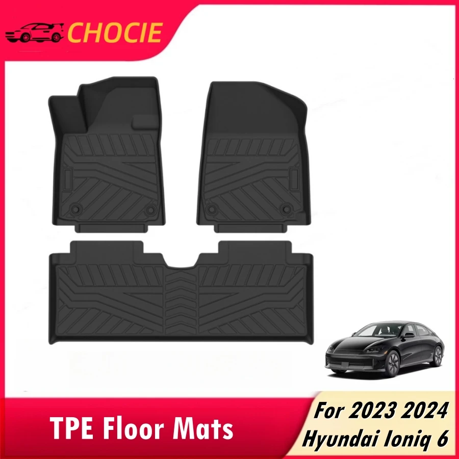 

TPE Floor Mats for Hyundai Ioniq 6 2023 2024 Trunk Cargo Liner 1st & 2nd Row Liner Set All Weather Protection Floor Liners