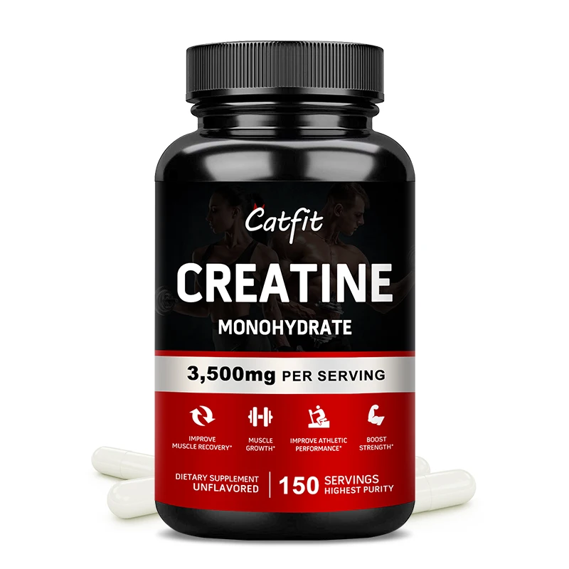 

Catfit Creatine Monohydrate Capsules Improve Energy Endurance Recognition Muscle Strength Growth & Repair Whey Protein for Gym