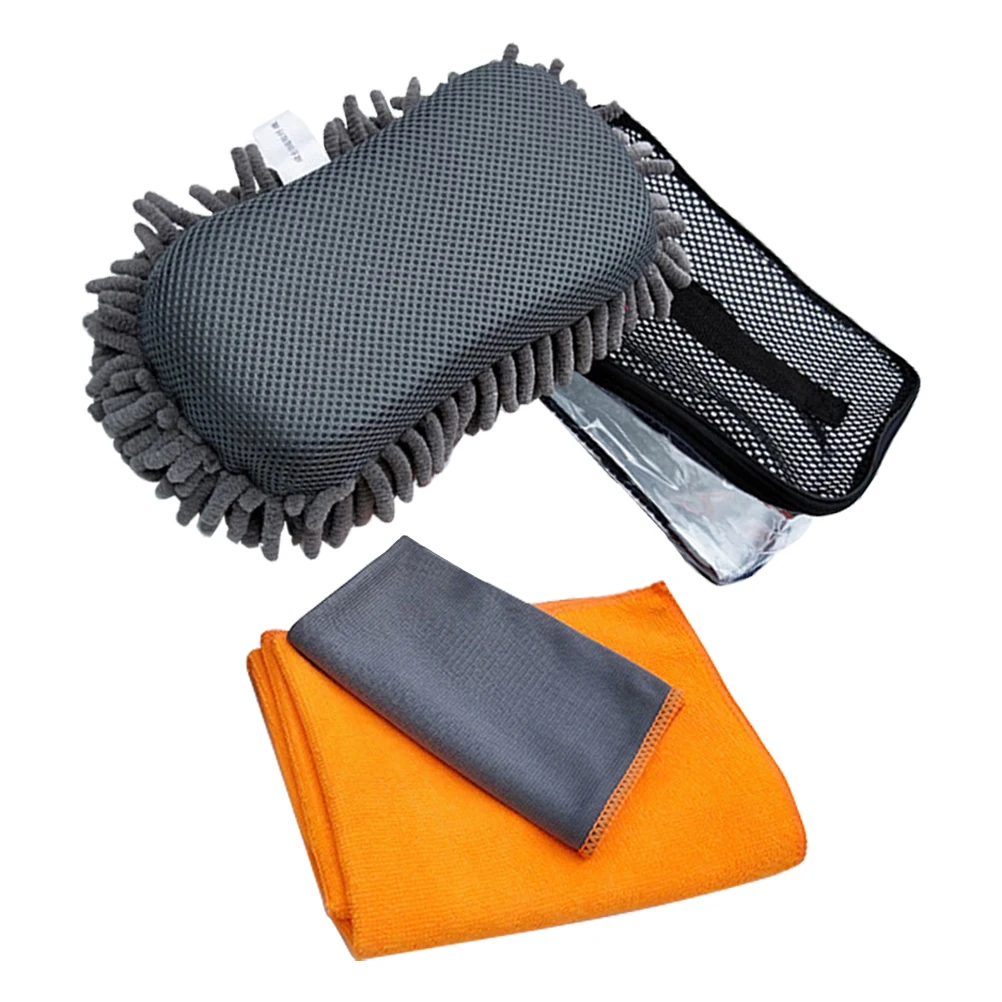 1 set Car Wash Kit Sponge Set Blower Towels Automotive Cleaning Tools Home Use Water Absorption Multifunctional Car Sponges