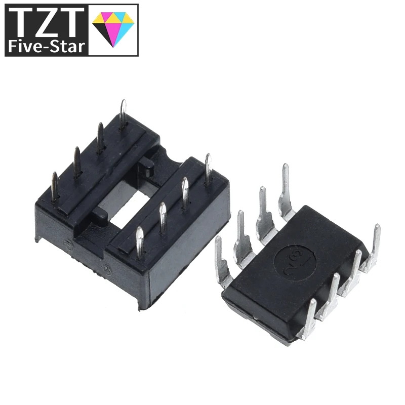 DIYTZT 10 قطع، (5 كل) NE555 NE555P IC 555 لمذبذب برمجة الموقت