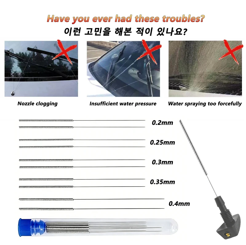Car Windscreen Jet Nozzle Washer Tool Stainless Steel Wiper Nozzle Cleaning Kit For 3D Printer Jets,Gas Stoves,Shower Head 2026