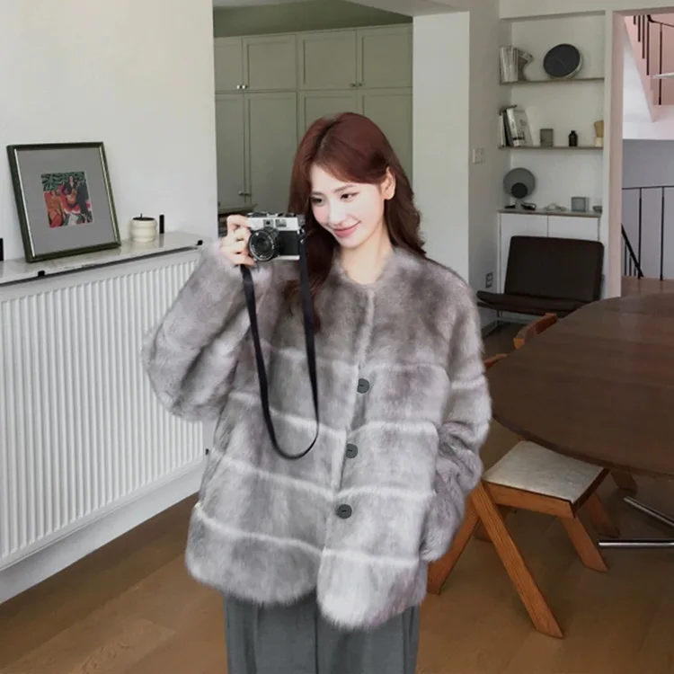 UMI MAO Casaco de emagrecimento reto toscano de couro duplo tingido para mulheres jaquetas novas versáteis de alta qualidade