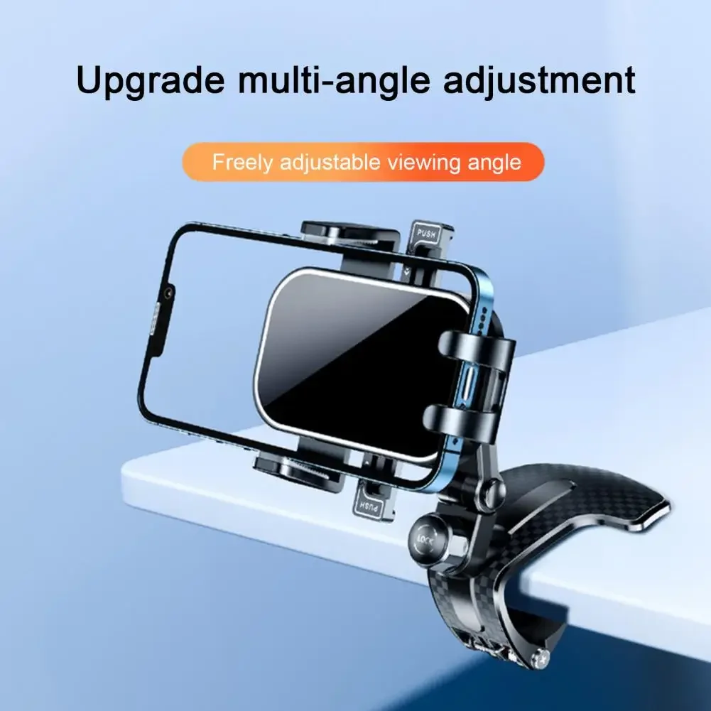 

New Car Dashboard Phone Holder Gravity Crocodile Clip Automatic Locking Mirror Phone Stand Universal GPS Navigation Mount