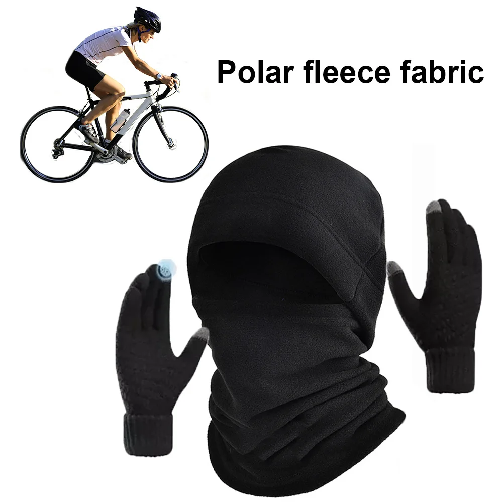 Chapeau d'hiver avec foulards et gants pour écran tactile, casquette de montre coupe-vent en polaire pour Sports de plein air, Ski, cyclisme, pour hommes et femmes