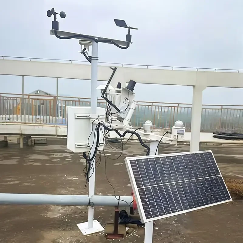 Full Set Photovoltaic Weather Station Radiation Environment Monitoring System Wind Speed 0~45m/s IP65 Protection Manufacturer