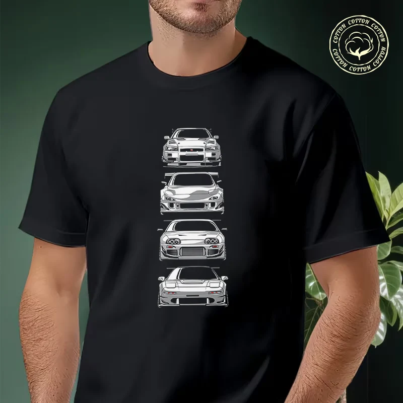 

Funny Turbo Charger Art Men's Moto T Shirt Casual Dress High Quality Mens Cotton Round Neck Short Sleeved T-shirt