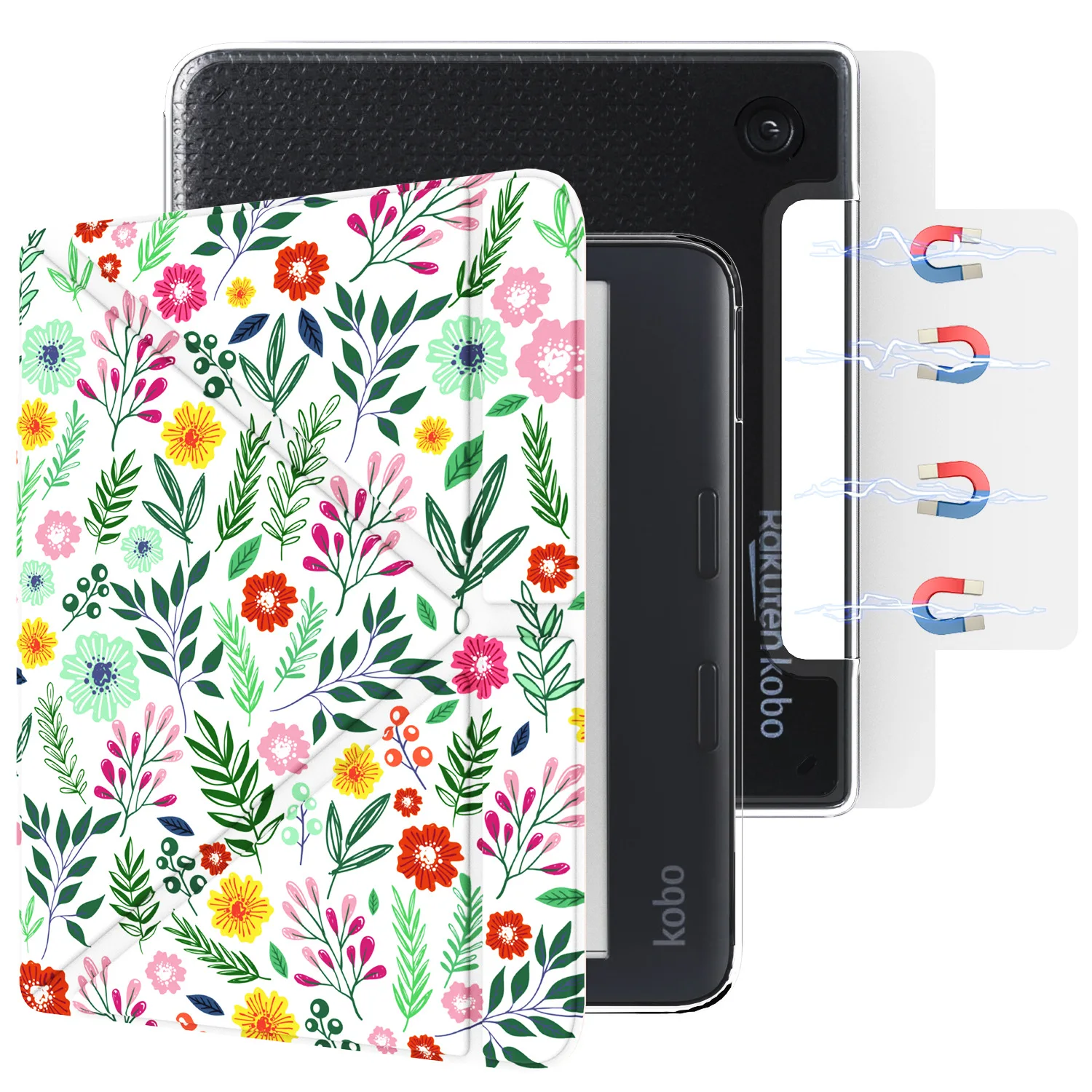 حافظة مغناطيسية قابلة للفصل لـ Kobo Libra Color & Libra 2 مقاس 7 بوصة، غطاء جلد PU مع حماية للنوم التلقائي #6