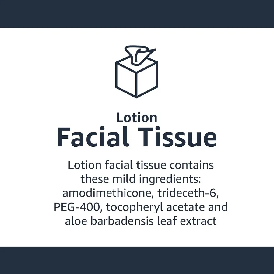 Lenços faciais macios de 2 camadas com loção hidratante para uso diário, ideais para escritório doméstico e viagens 1350 contagens em 18 pacotes de 75 C