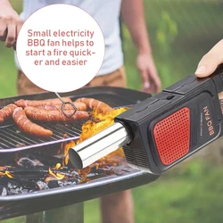 BBQ Air Blower Portable Handheld Electric BBQ Fan Outdoor Camping Barbecue Charcoal Grill Fan Fire Bellows Tool