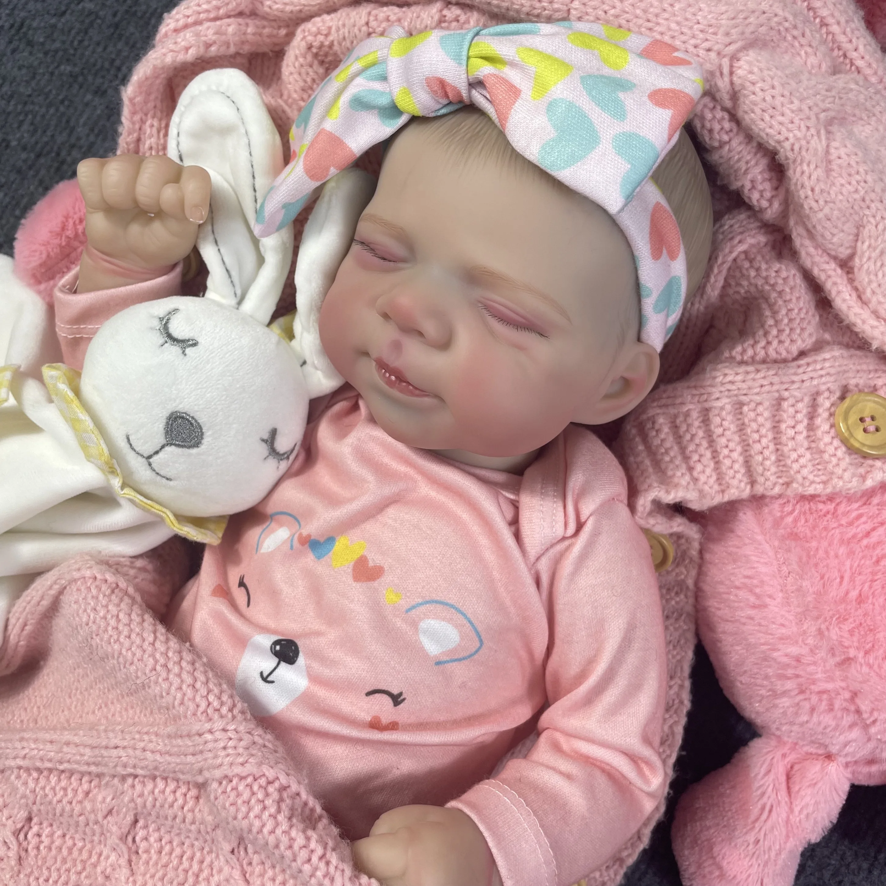 18 Inch Finished Painted Reborn Baby Doll Pascale Adorable Newborn Sleeping Doll Soft Lifelike Handmade Toy Christmas Gift Doll
