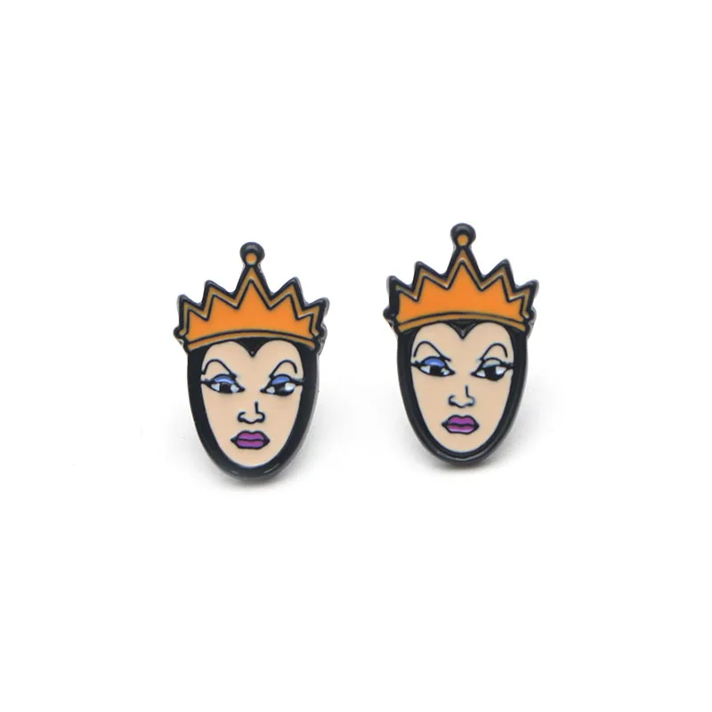 FI116 Villain Stainless Steel Piercing Cartoon Ear Stud Earrings For Woman Enamel Earring For Children Fashion Jewelry 2024