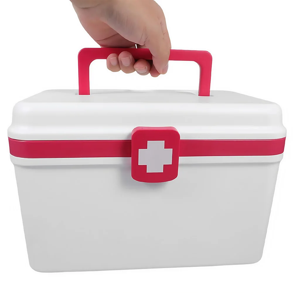 1PCS Medical Box,First Aid Kit Storage, Emergency Supplies Organizer with Handle,Empty Medicine Box Home, Travel, Car, and Dorms