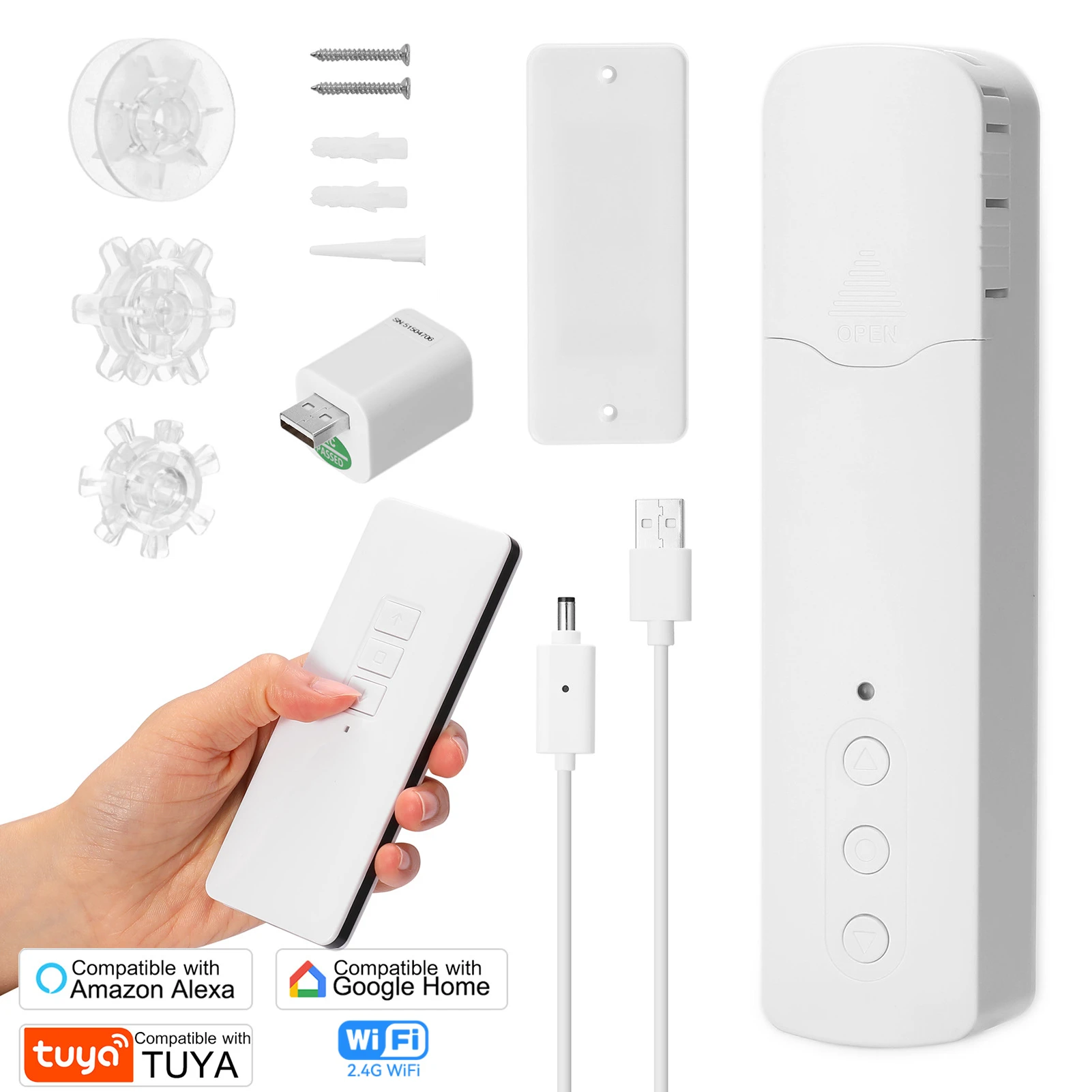 Tuya ZigBee WiFi Electric Smart Curtain Motors Roller Shutter Blinds with Remote Control Voice for Alexa Google Home Smart Life