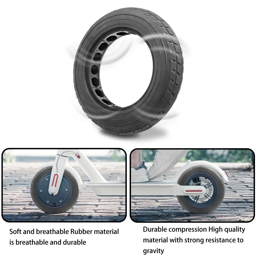 10 Inch Solid Tire Electric Scooter for Xiaomi m365 Pro Scooter Wheel\'s Replacement Explosion-Proof 10x2 Modified Solid Tires