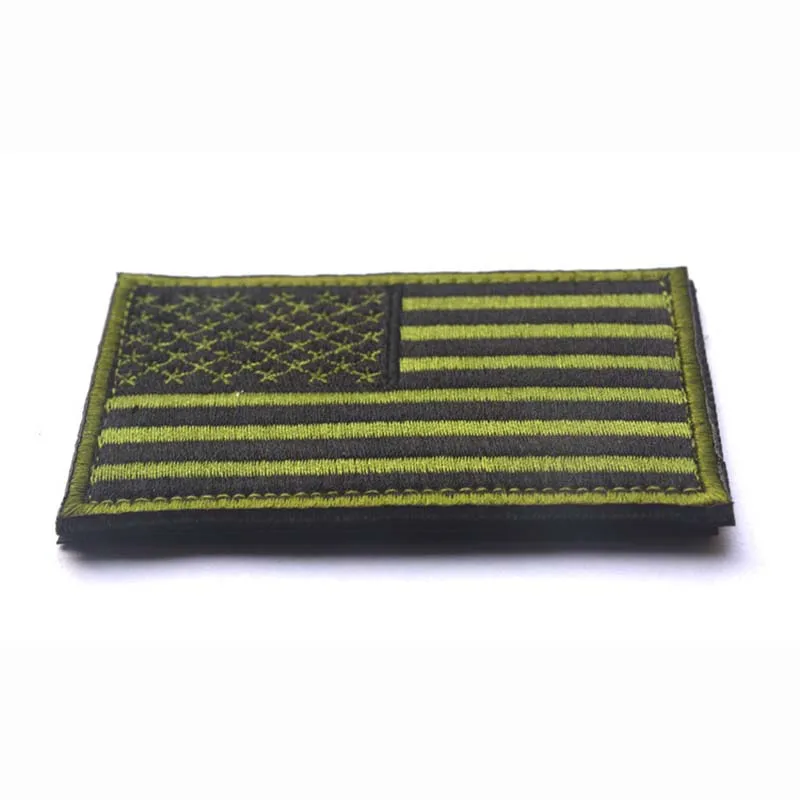 2 Stück/USA-Flagge Amerikanisches Moral-Emblem Kleidungs-Applikation Stickerei-Patch, Militär-Aufkleber Taktisches Abzeichen für Rucksack, Armband, Hut – Detail 5