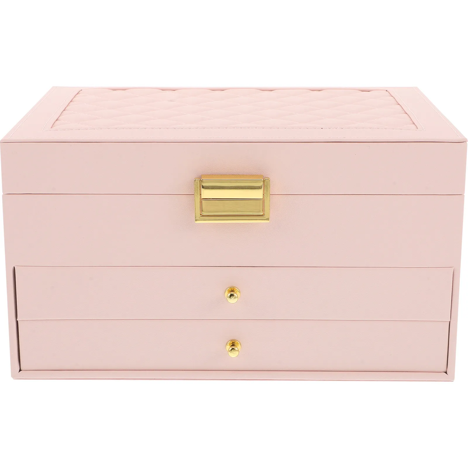 

Portable 3-Layer Jewelry Box PU Organizer Case for Women Rings Necklaces Earrings Storage Travel Jewelry Organizer Box