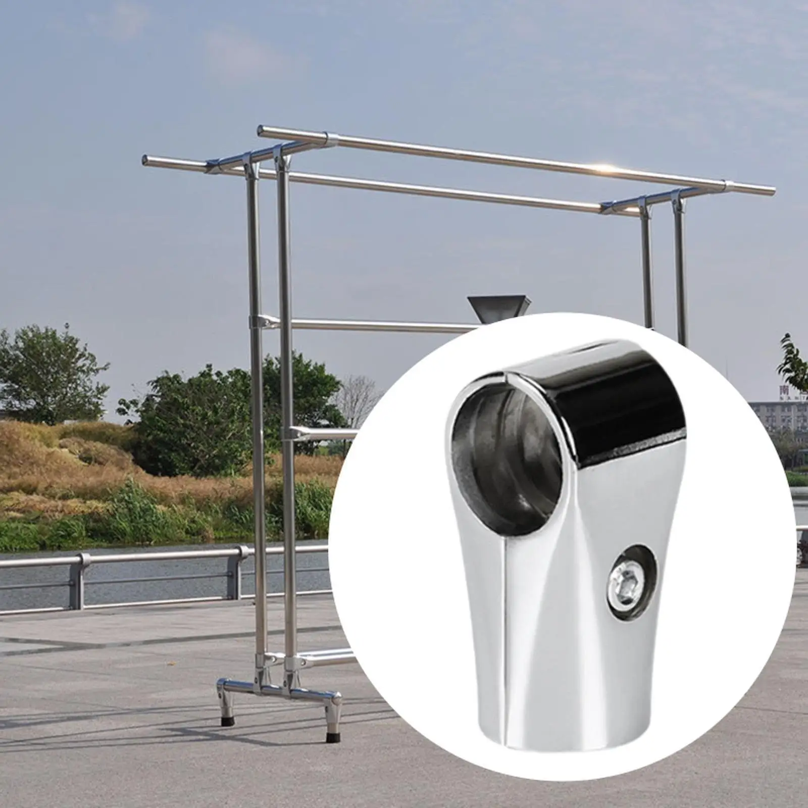 Easy Install Tube Pipe Connector Round Pipe Joiner Tee Clamp Fitting for Indoor Rack and Shelf