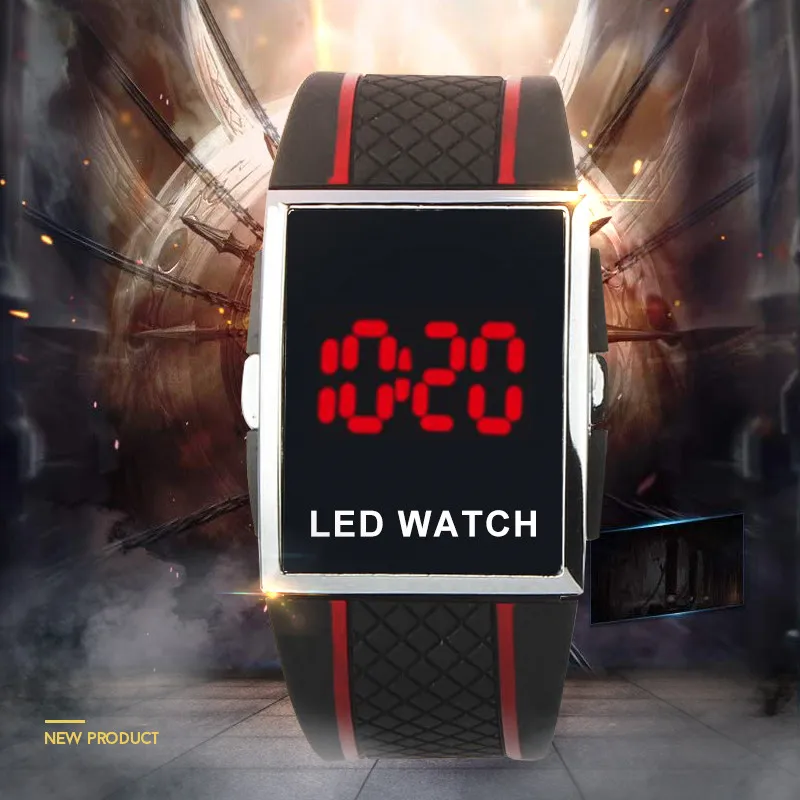 男性と女性のためのデジタルLEDスポーツウォッチ,カジュアル腕時計,黒と白の時計,オーバーウォッチ,女性のファッション,新しいコレクション