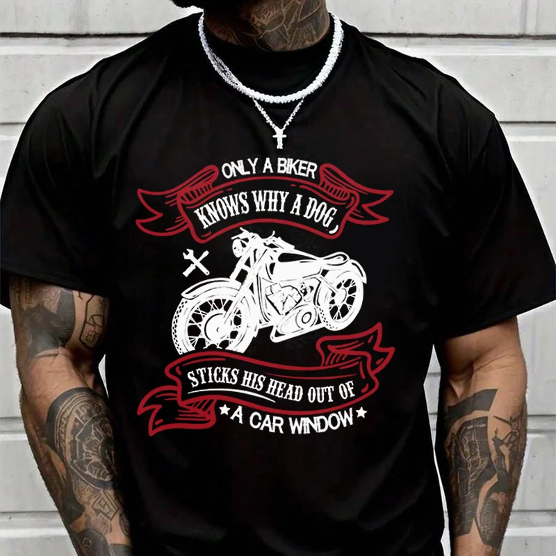 

Only A Biker Knows Funny Motorcycle Creative Print T Shirt Summer Short-sleeved Casual Tee Men Women Streetwear Loose T-shirt