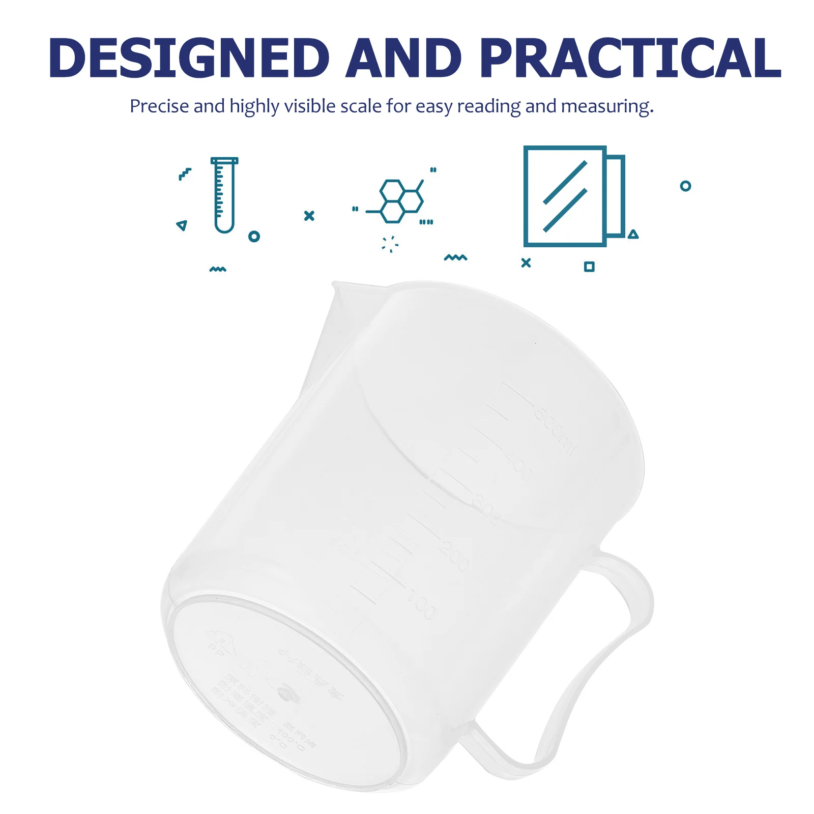 

1pcs 500Ml Measuring Cups Plastic Transparent Scale Cup For Experiments Precise Volume Measurement Tool