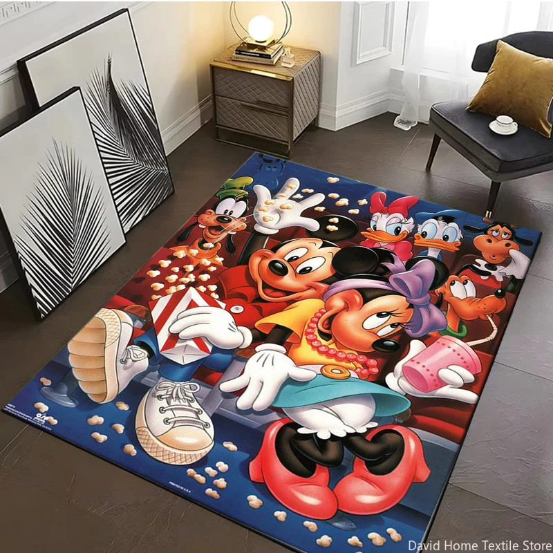 

Minnie Mickey Mouse Area Carpet for Children Living Room Bedroom Floor Rug Round Carpet Children's Bedroom Mat Decoration